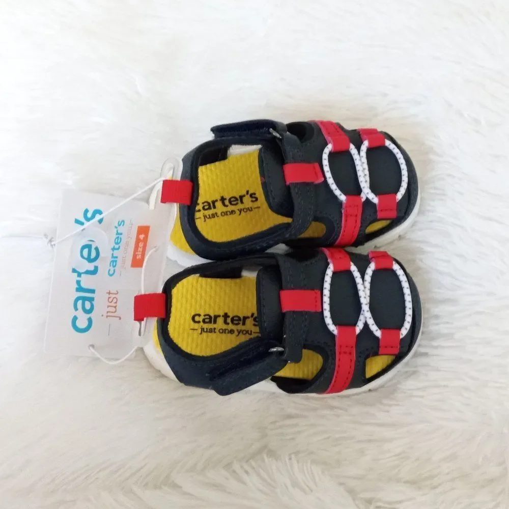 Carter's Just One You Baby Royal First Walker Sandals (Navy/Red) Size 4T - NEW!!